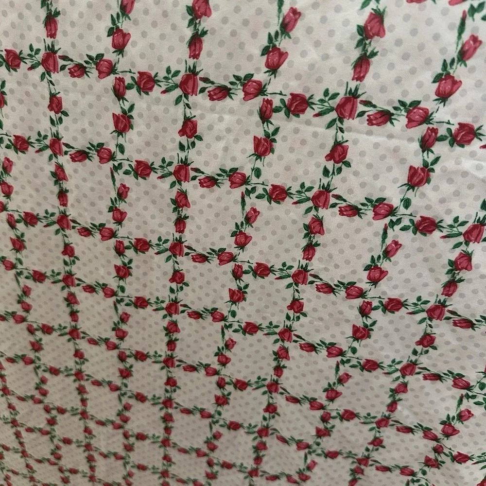 Betsey Johnson Pink and Red Floral Queen Top Sheet And Pillowcase Microfiber